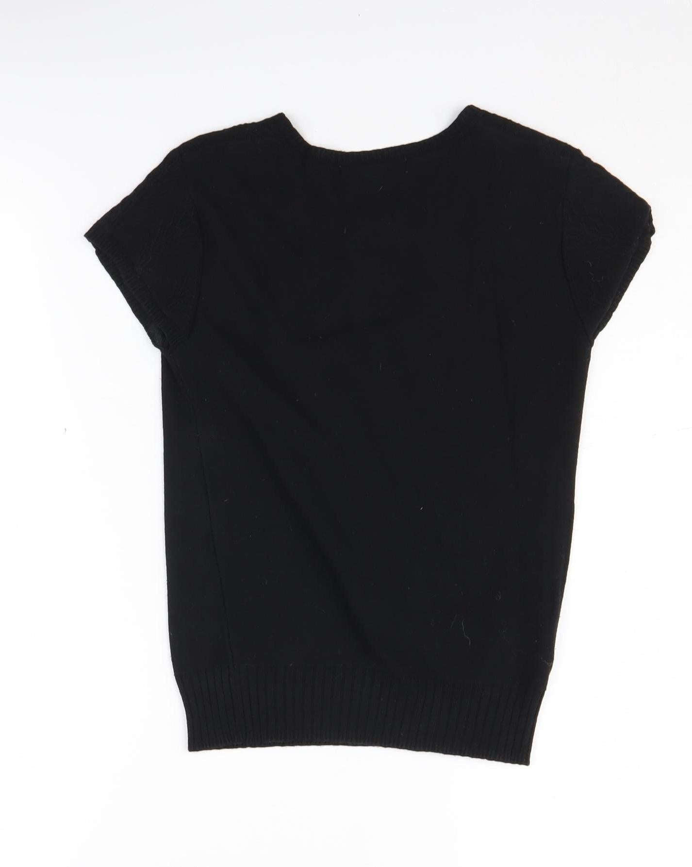 Laura Ashley Women's Black Silk Blend Pullover Jumper Size 8