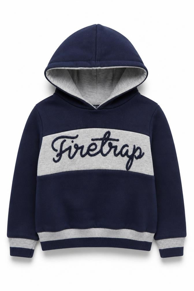 Firetrap Boys Blue Grey Hoodie 2-3 Years