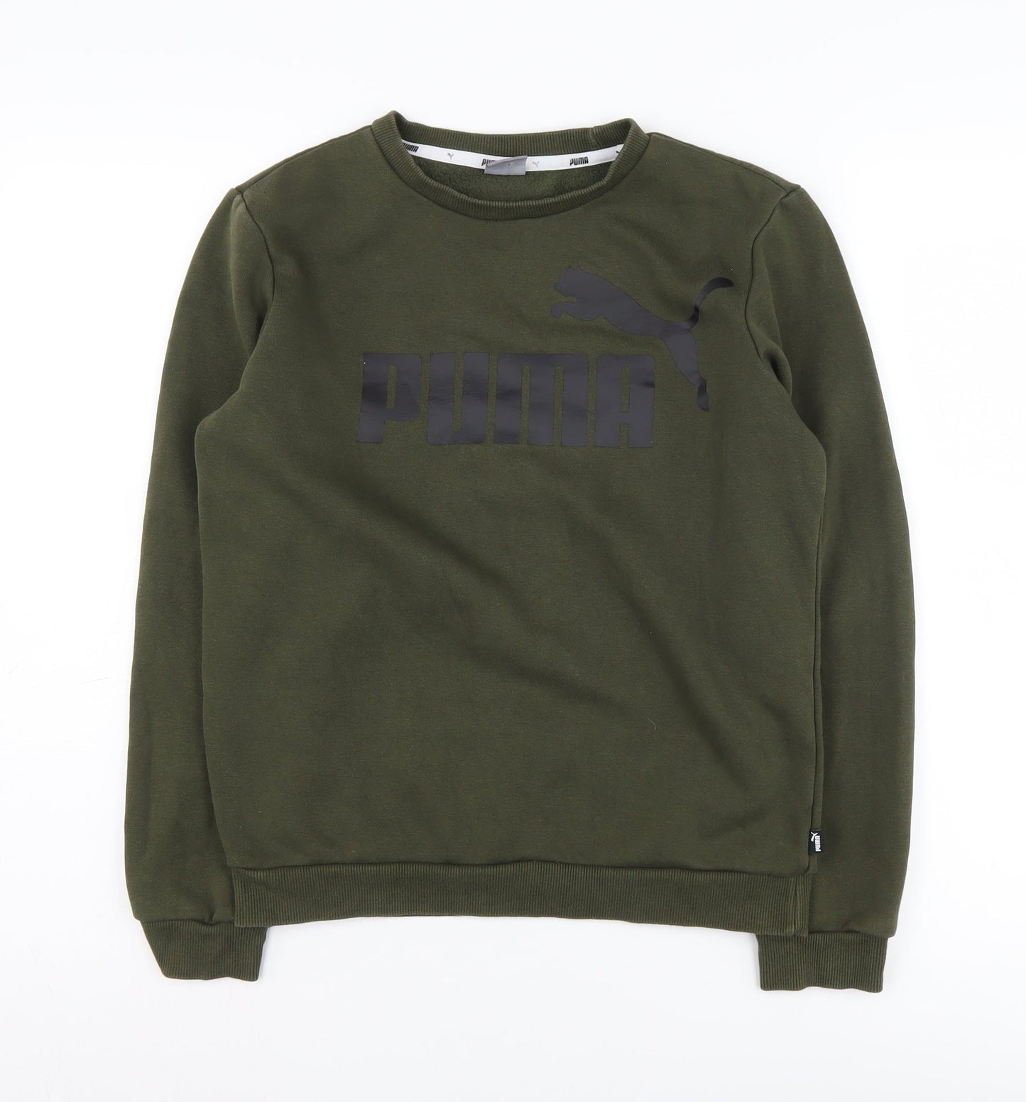 Puma Boys Green Logo Pullover Sweatshirt, 14 Years
