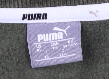 Puma Boys Green Logo Pullover Sweatshirt, 14 Years