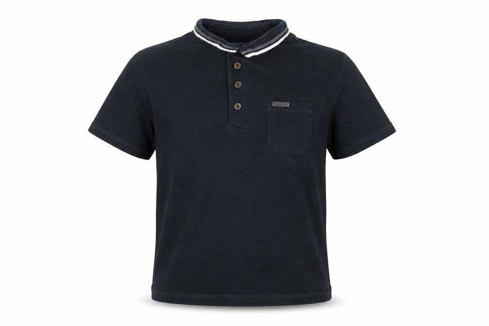 Firetrap Boys Polo Shirt Black 9-10 Years Button Down Collar