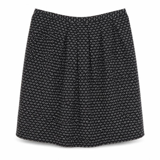 DAKS Women's Black Geometric Skirt, Size 14, Elegant Style