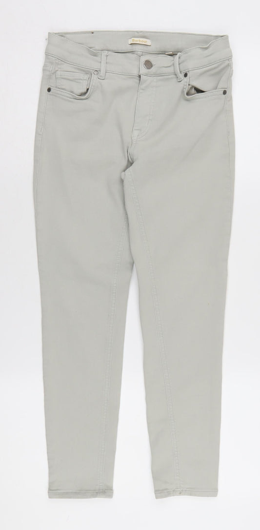Barbour Women's Grey Skinny Jeans 12 with Logo Accents