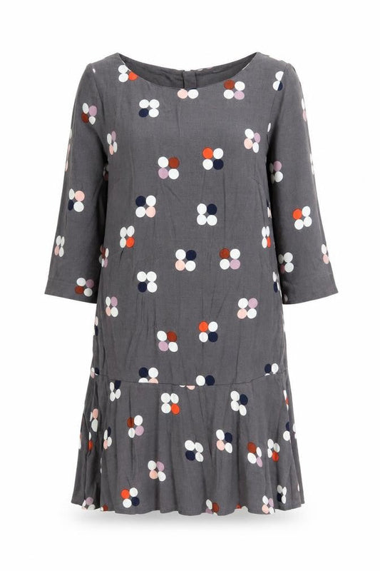 White Stuff Women's Grey Floral Knee Length Shift Dress