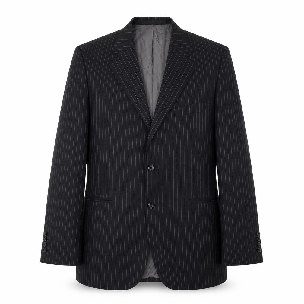 DAKS Men's Black Striped 40R Blazer Classic Style