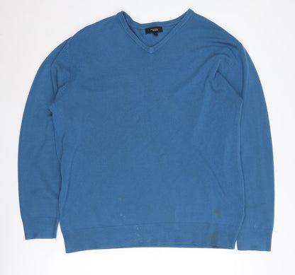 Additional front view of Thomas Nash Men's Blue 2XL V-Neck jumper
