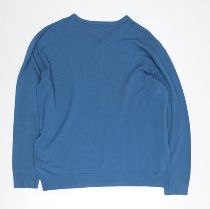 Back view of Thomas Nash Men's Blue 2XL V-Neck jumper