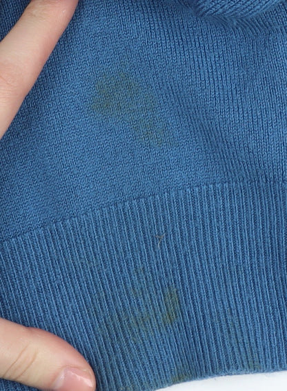Close-up detail of Thomas Nash Men's Blue 2XL V-Neck jumper