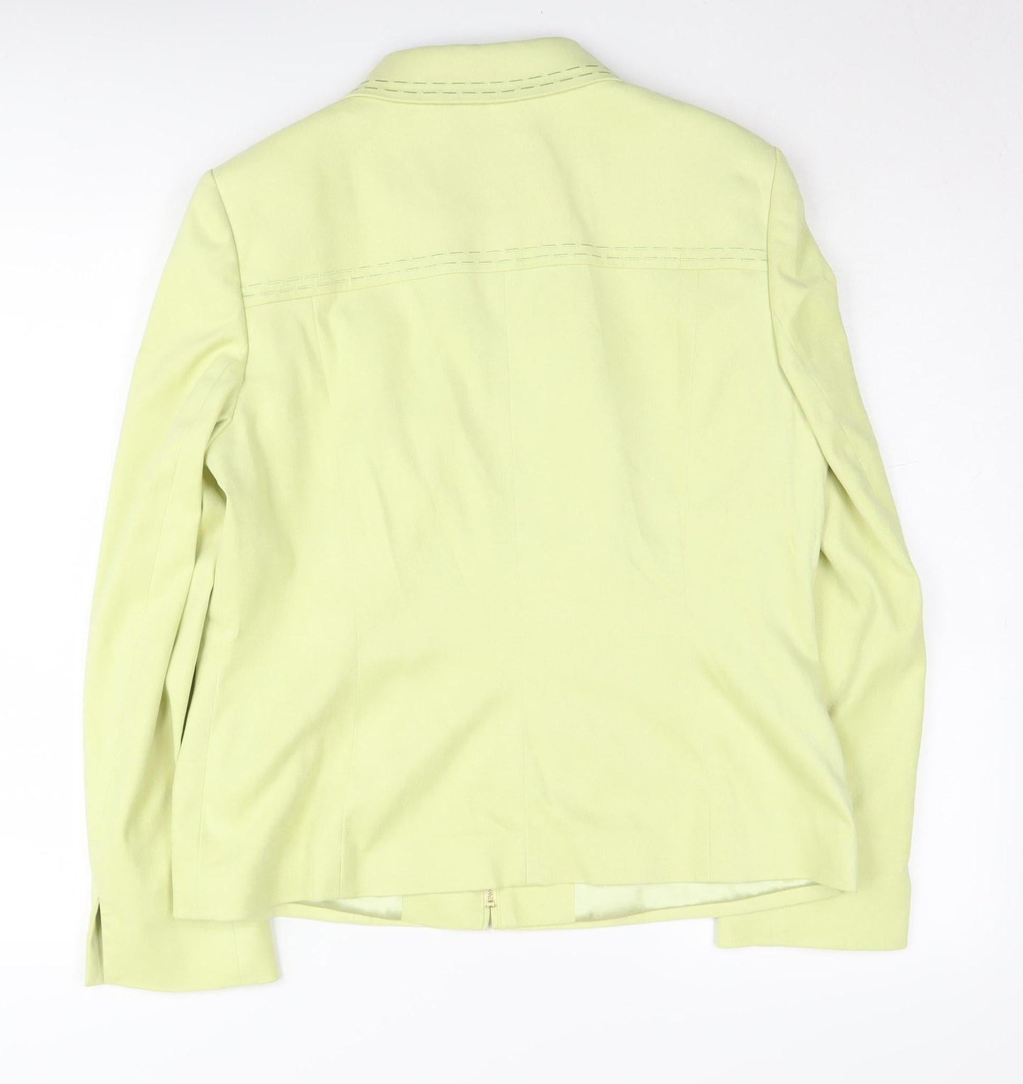 Viyella Women's Green Jacket Size 12, Full Zip Mid-Length