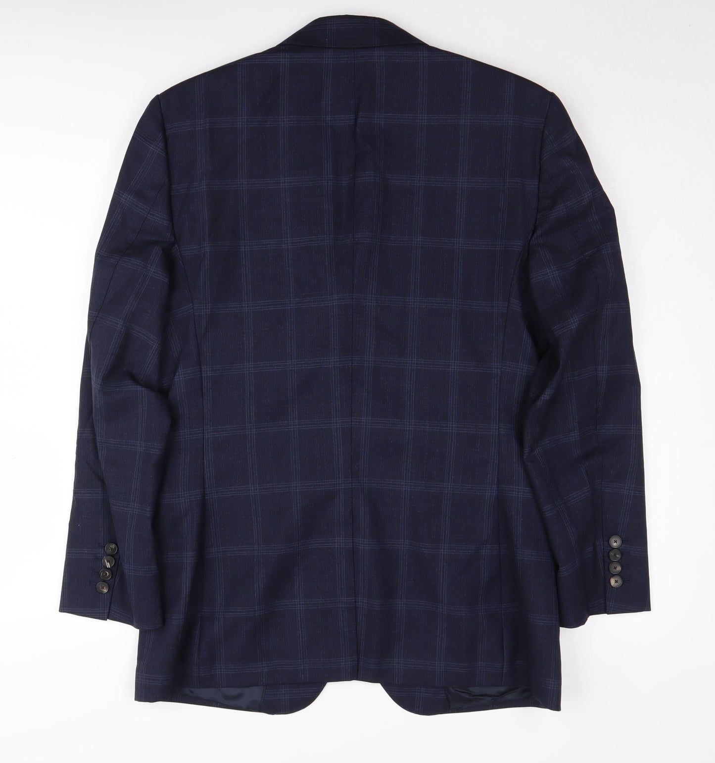 Reiss Men's Blue Check Blazer, Size 40, Classic Formal