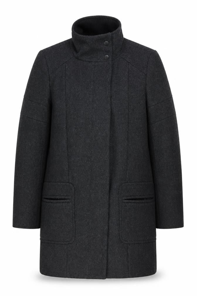 Comptoir des Cotonniers Men Grey Wool Coat, Size 36