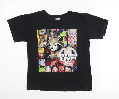 Preloved ALSTYLE Boys Black Marvel Universe T-Shirt M - Front
