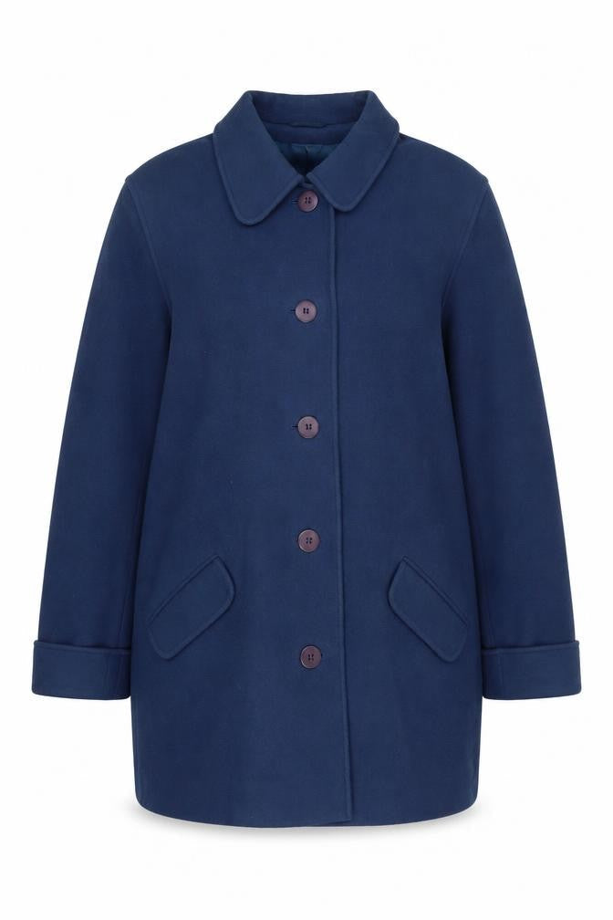 Eastex Women's Blue Wool Overcoat Size 16 Formal Classic