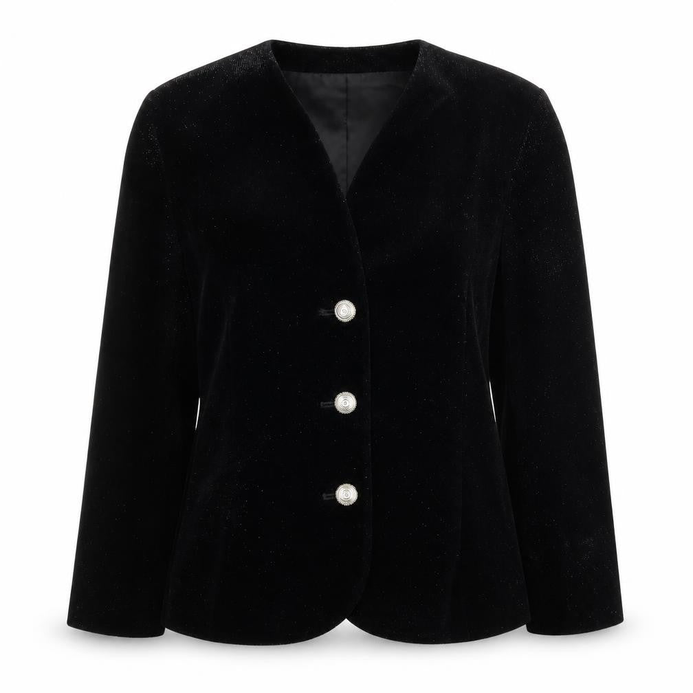 Alexon Women's Black Velvet Suit Jacket Size 10