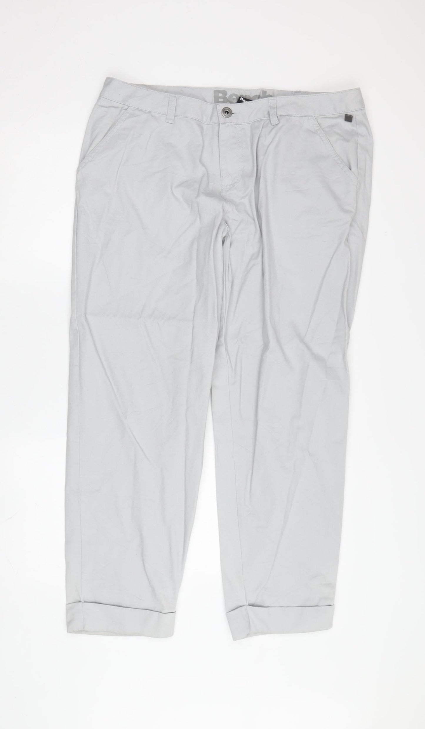 Bench Men's Grey Chino Trousers, Size 32, Casual
