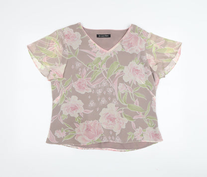 Jacques Vert Women's Floral Blouse, Size 14, Multicoloured