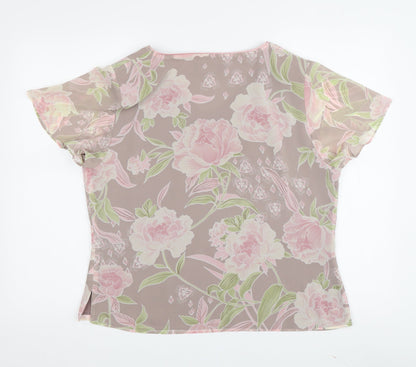 Jacques Vert Women's Floral Blouse, Size 14, Multicoloured