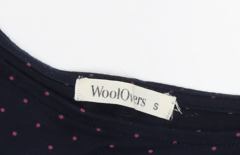 WoolOvers Women's Blue Polka Dot T-Shirt, Size S