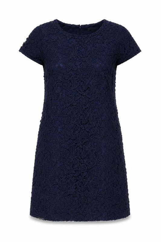 Jigsaw Women's Blue Floral Lace Shift Dress Size 14