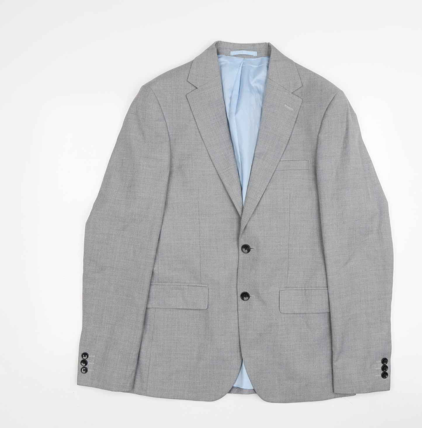 Moss London Men’s Grey Slim Fit Blazer, Size 38L
