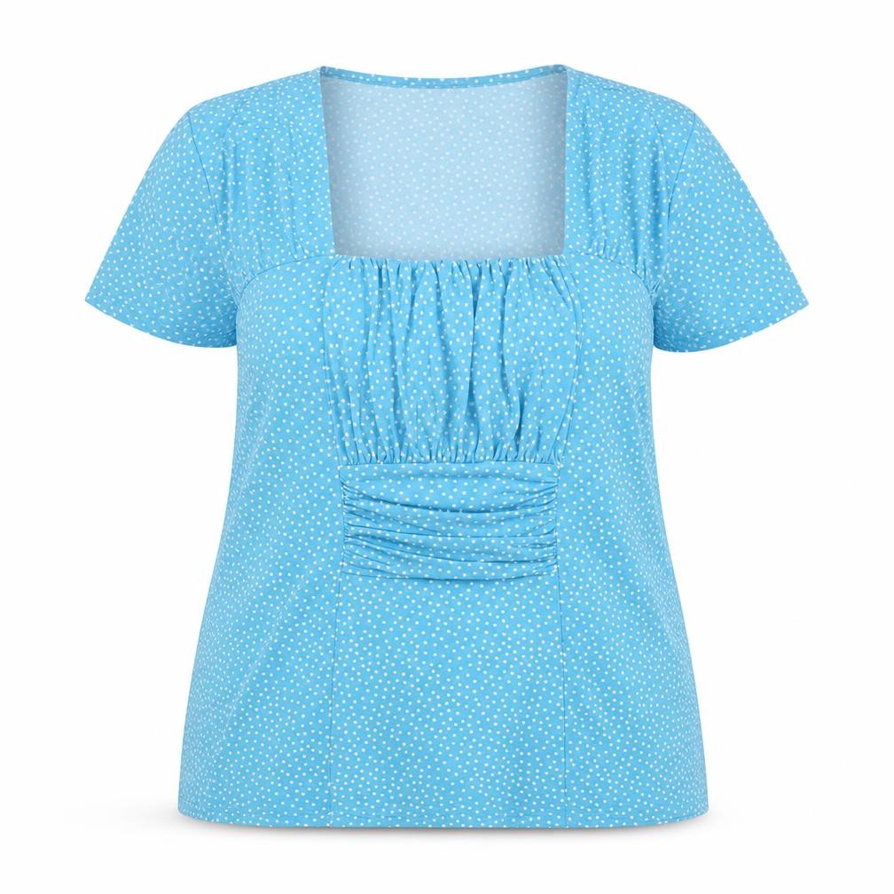 Windsmoor Women's Blue Polka Dot Blouse, Size L