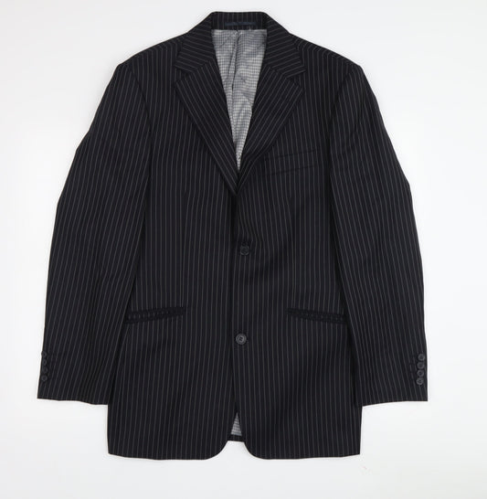 Ben Sherman Men's Black Single Breasted Wool Blazer Jacket Size 38 Regular
