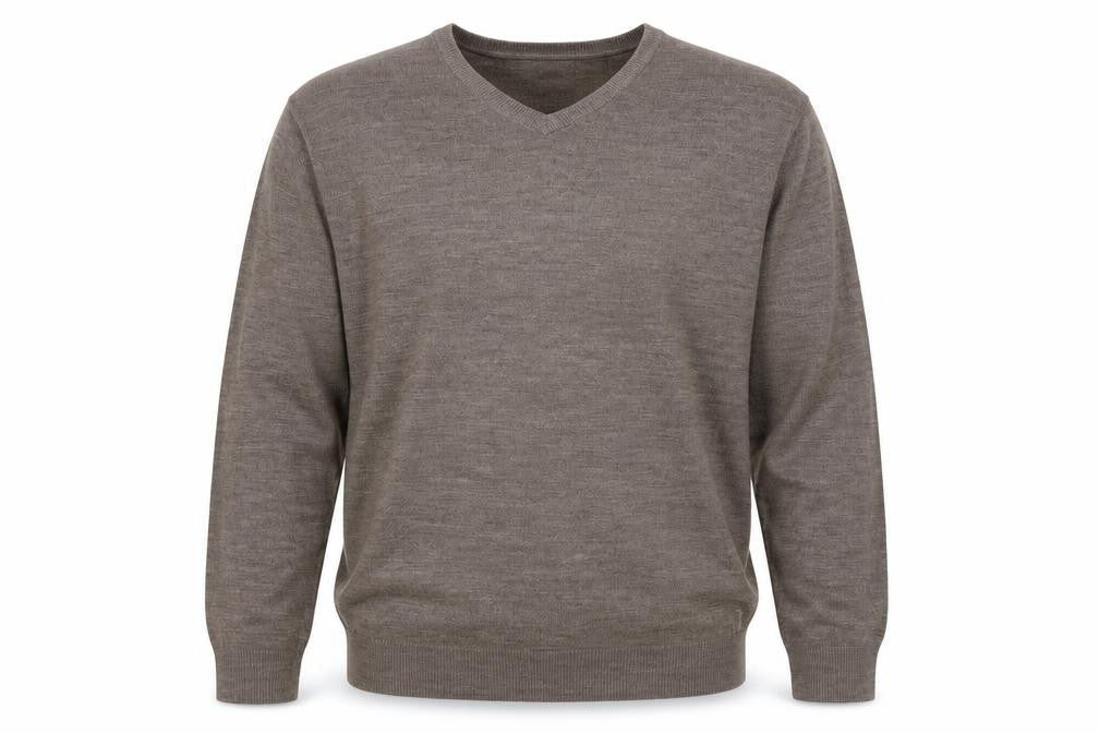 Thomas Nash Men's Brown V-Neck Pullover Jumper M