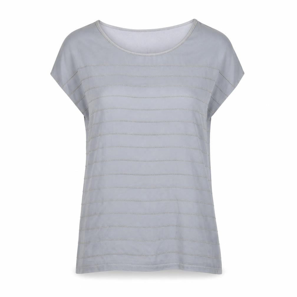 Armani Exchange Women's Grey Striped T-Shirt S