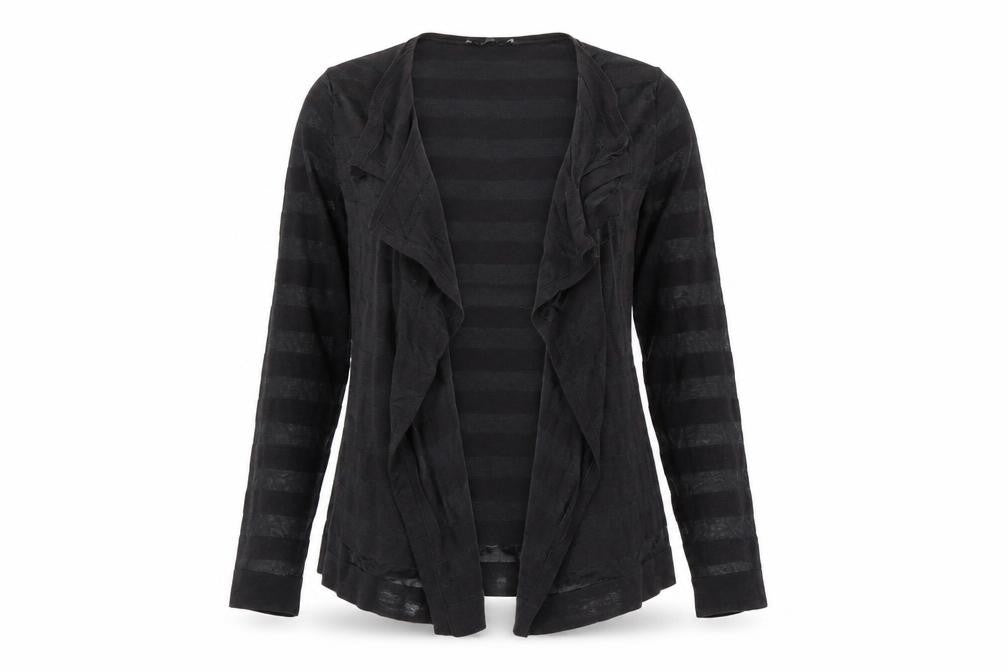 Laura Ashley Women's Black Cardigan UK 12 Striped Pattern
