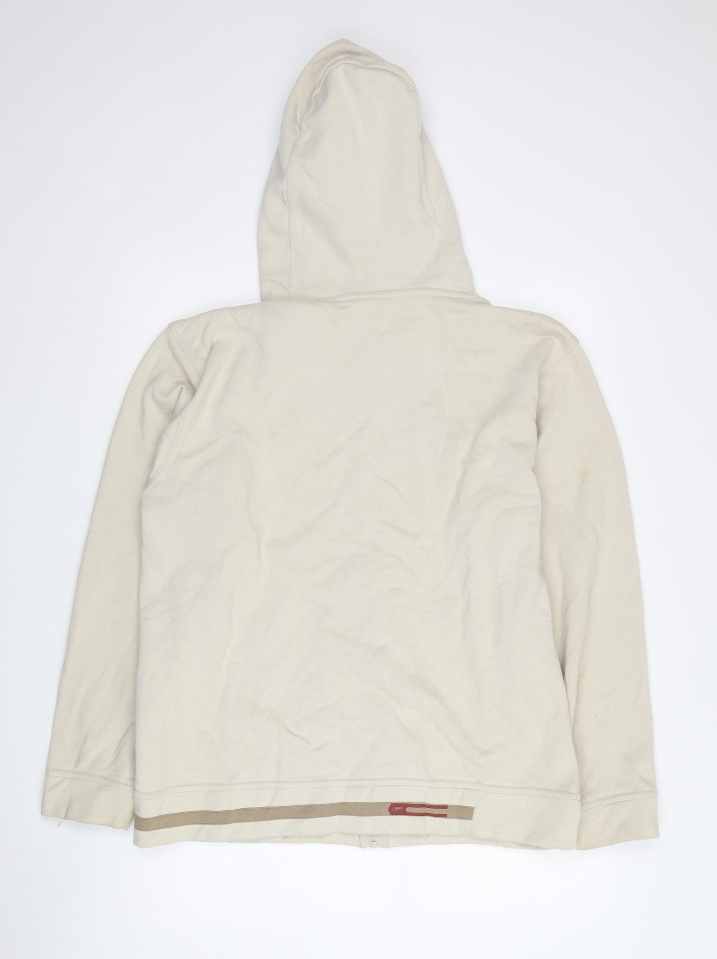 Reebok Men's Beige Full Zip Hoodie, Size S