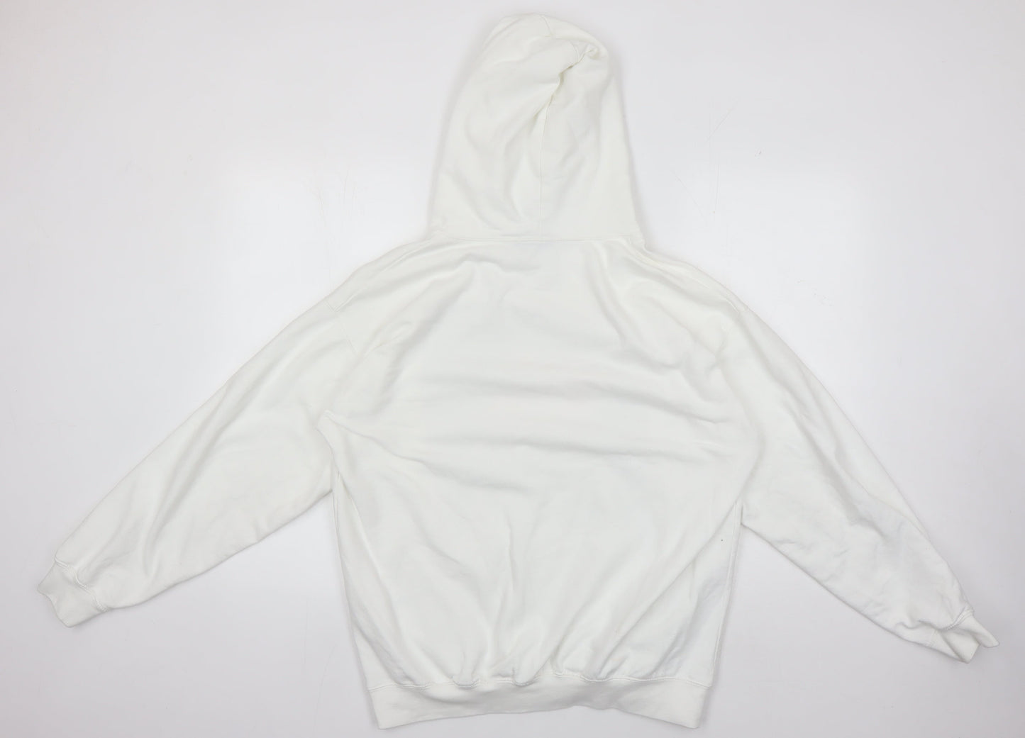 boohooMAN Men's White Rocky Hoodie S Pullover