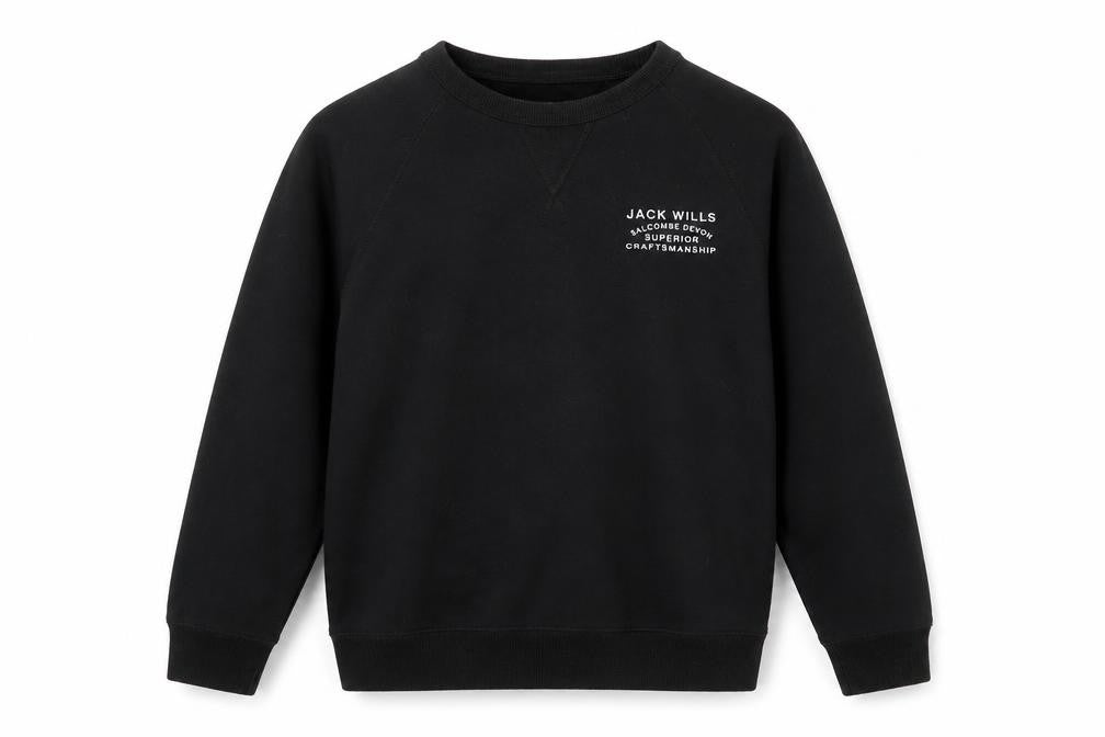 Jack Wills Black Men’s Logo Sweatshirt, Size S - Classic Fit