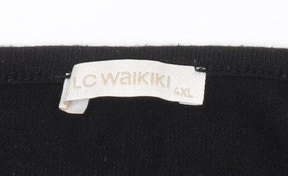 LC Waikiki Women's Black 4XL Animal Print Pullover