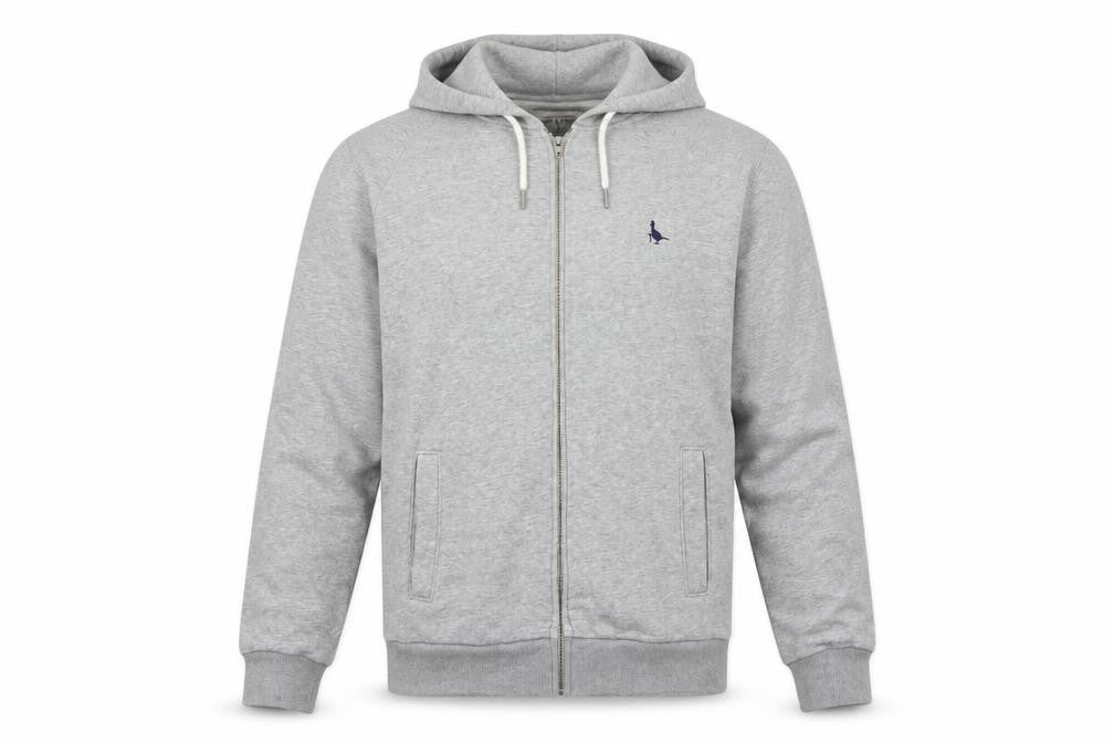 Jack Wills Men's Grey Full Zip Hoodie S
