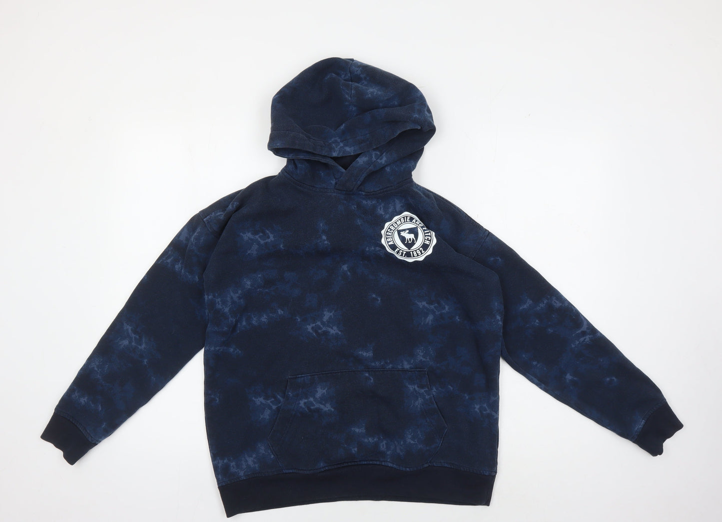 Abercrombie Teen Blue Pullover Hoodie - Logo Design