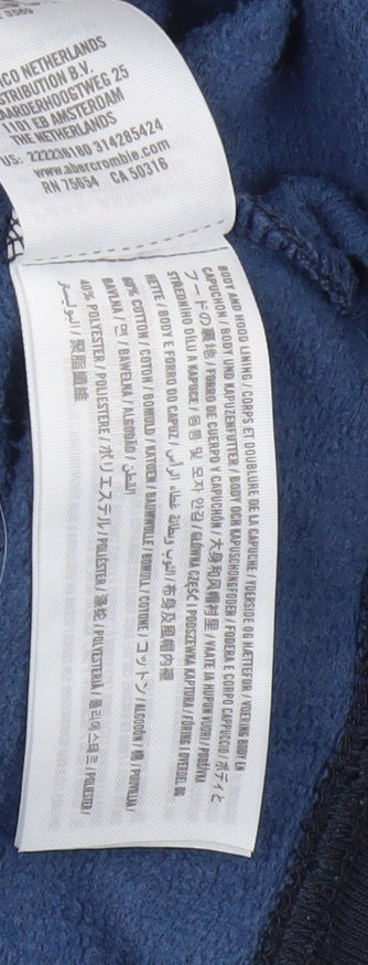 Abercrombie Teen Blue Pullover Hoodie - Logo Design