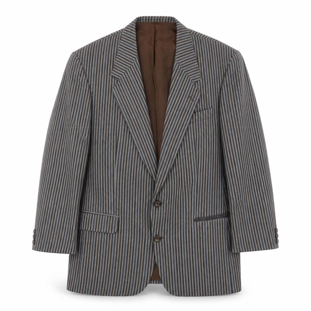 Otley's Men's Grey Striped Blazer, Vintage Style 42R