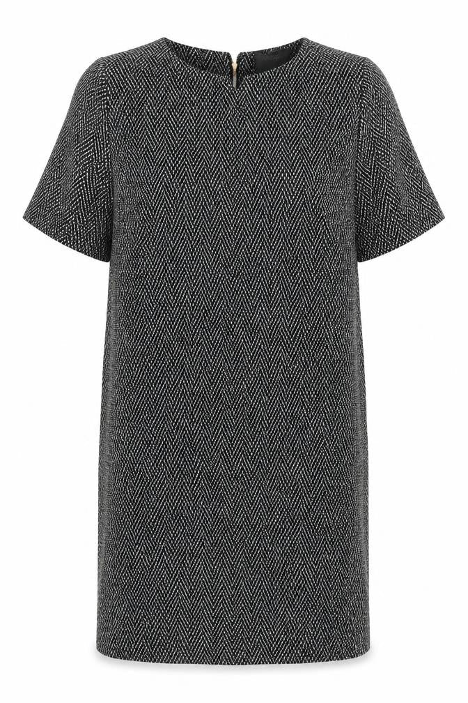 Next Women's Black Chevron Shift Dress Size 12