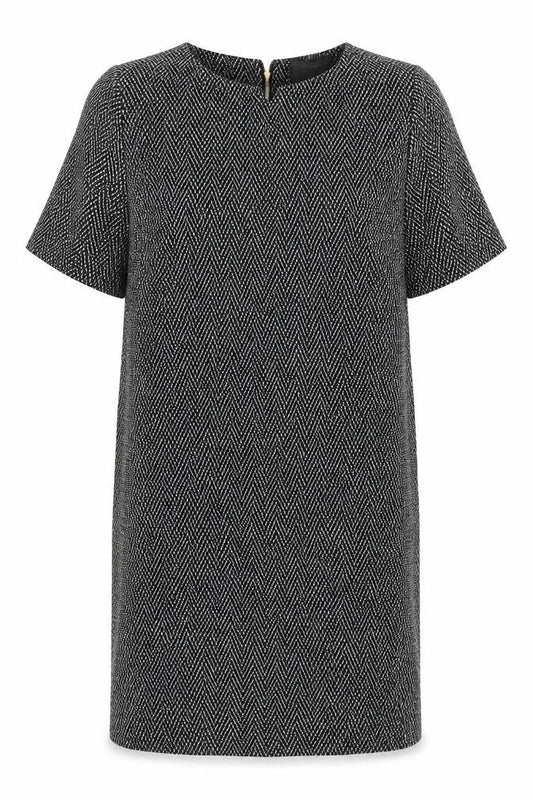 Next Women's Black Chevron Shift Dress Size 12