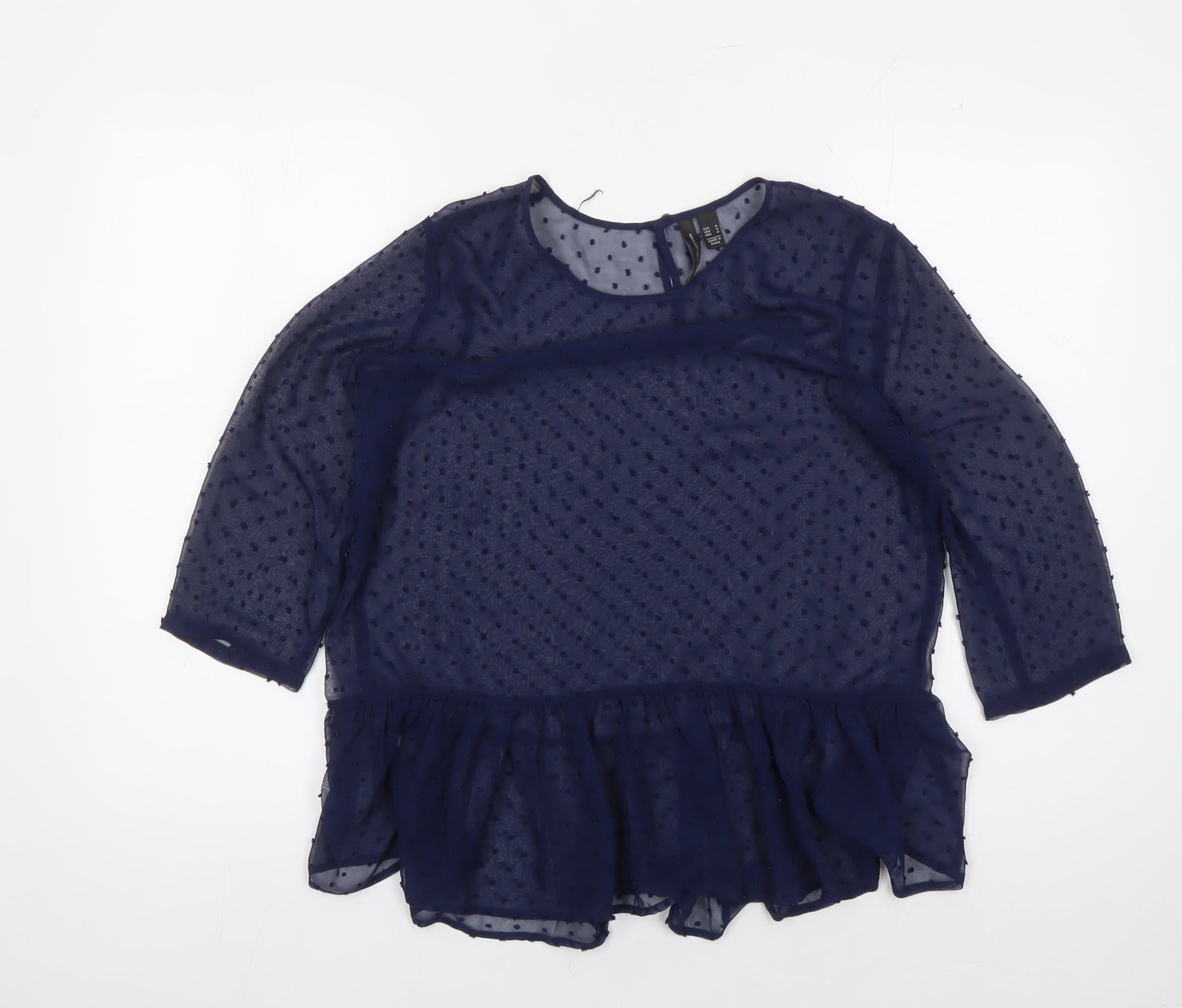 MNG Collection Women's Blue Tunic Blouse Size 12