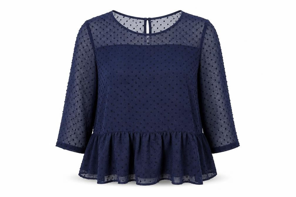 MNG Collection Women's Blue Tunic Blouse Size 12