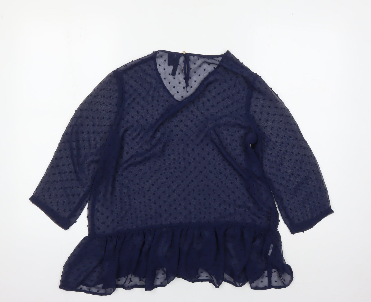 MNG Collection Women's Blue Tunic Blouse Size 12