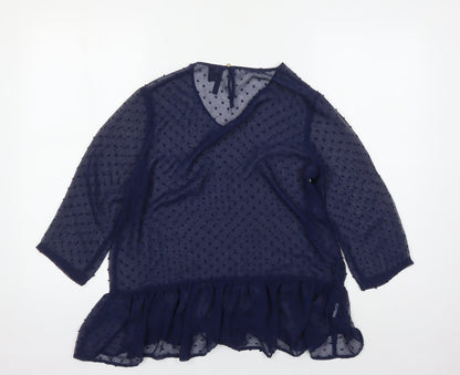 Mango Collection Women's Blue Tunic Blouse Size 12