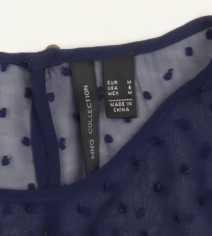 Mango Collection Women's Blue Tunic Blouse Size 12