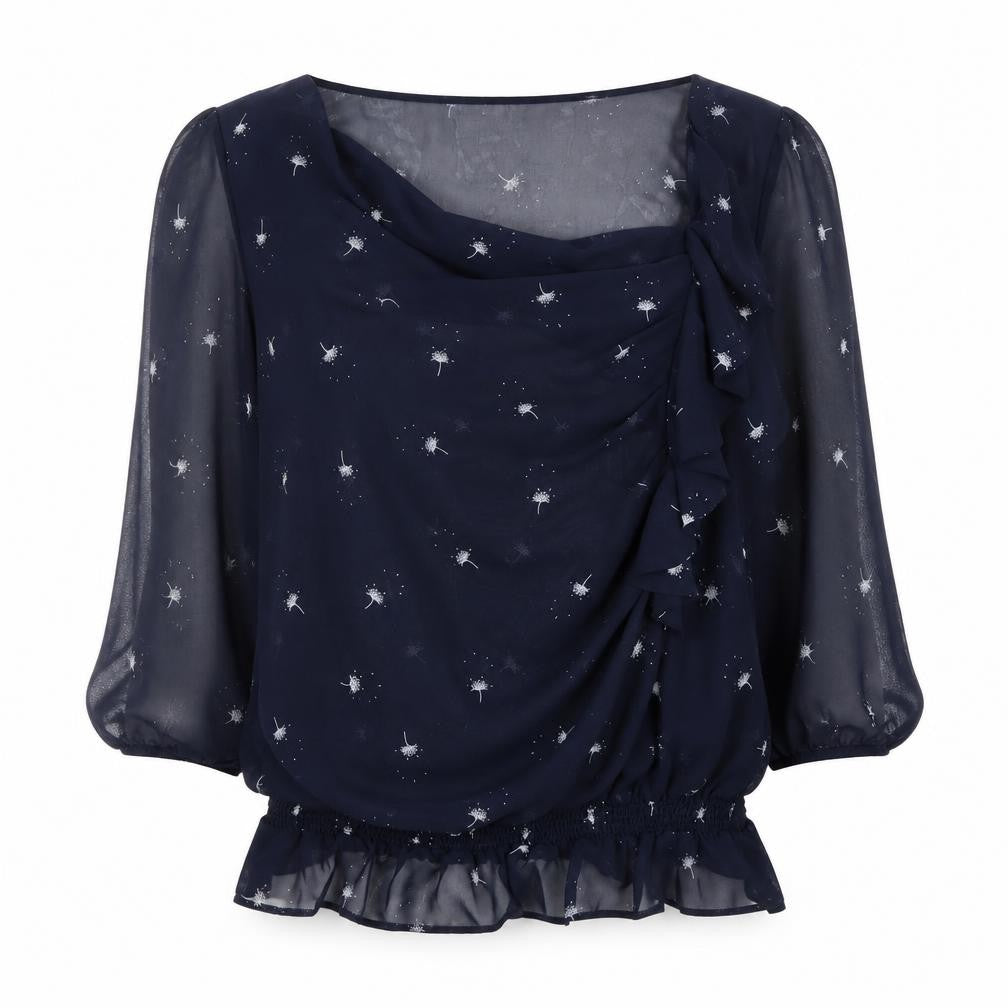 Rocha John Rocha Women's Blue Floral Blouse Size 14