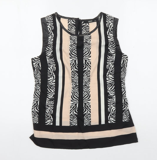 Oasis Women’s Multicoloured Blouse Size 8 Zebra Sleeveless