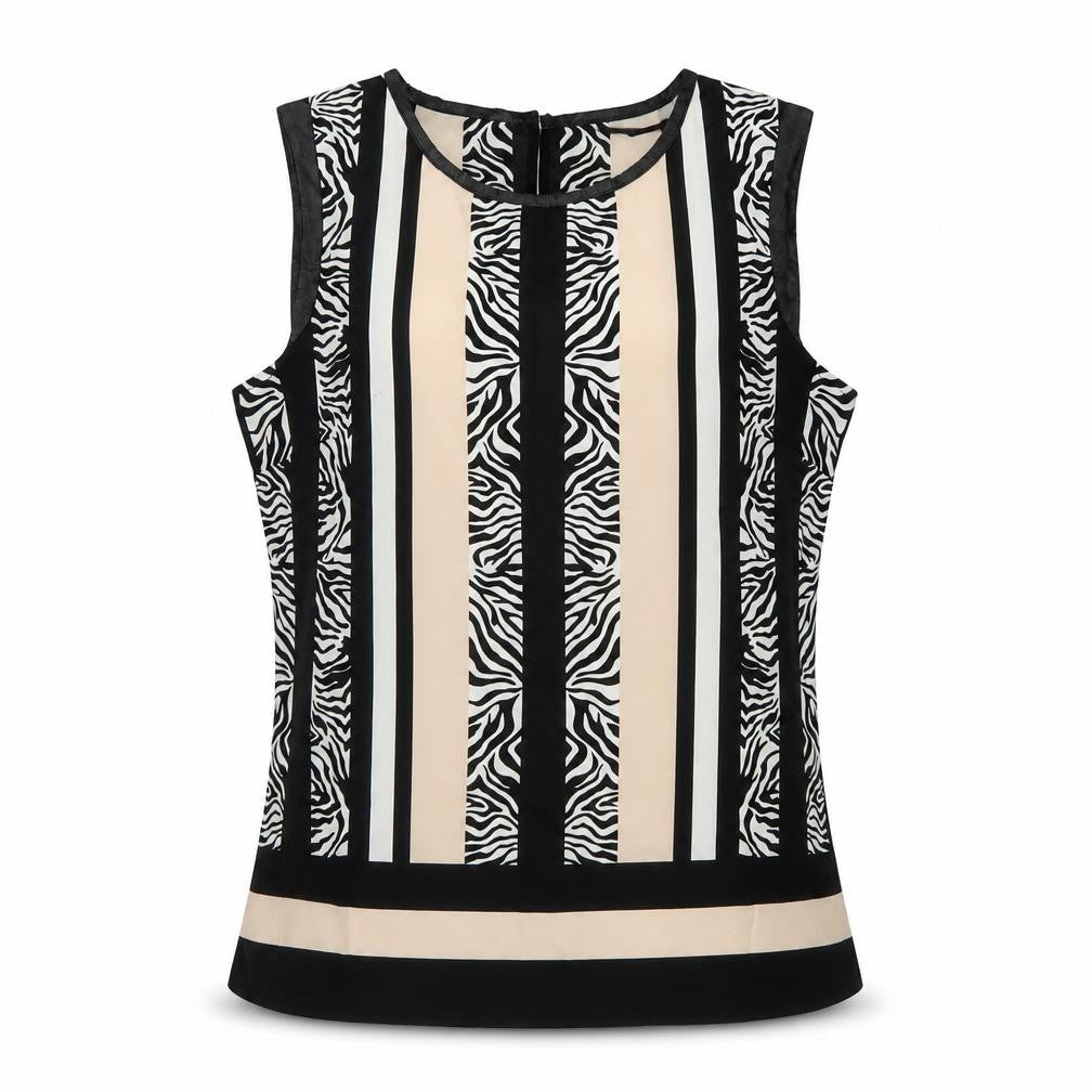 Oasis Women’s Multicoloured Blouse Size 8 Zebra Sleeveless