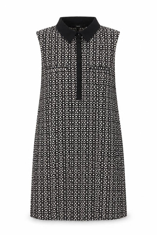 Next Women's Black Geometric Shift Dress Size 12