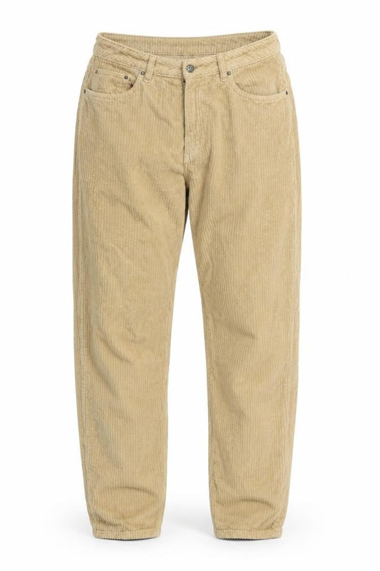 Front view of ASOS DESIGN Men's Beige Corduroy Trousers 28