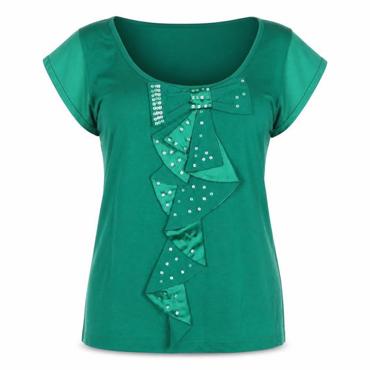 Marks and Spencer Women's Green Scoop Neck Top Size 14